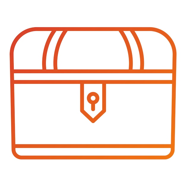Estilo del icono del cofre del tesoro de diseño vectorial