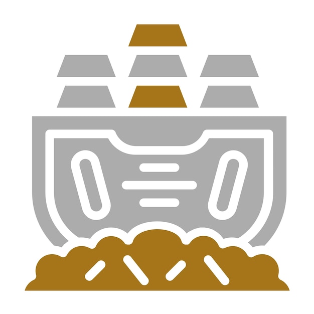 Estilo del icono del cofre del tesoro de diseño vectorial