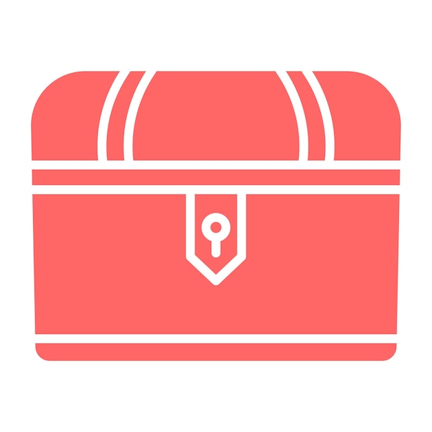 Estilo del icono del cofre del tesoro de diseño vectorial