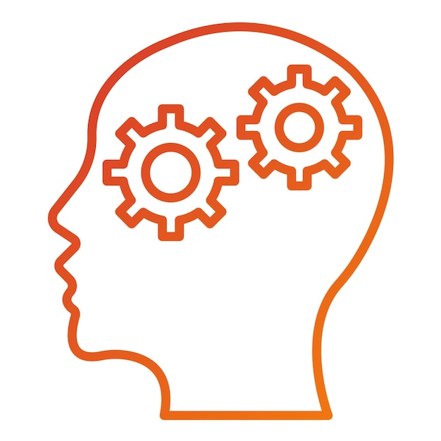 Estilo de icono cognitivo de diseño vectorial