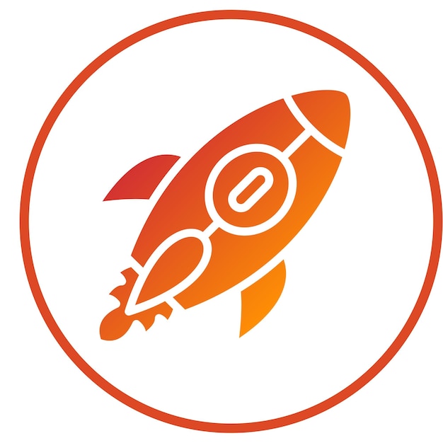 Estilo del icono del cohete de diseño vectorial
