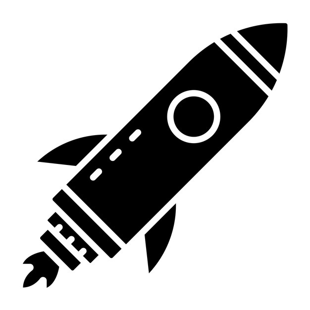 Estilo del icono del cohete de diseño vectorial