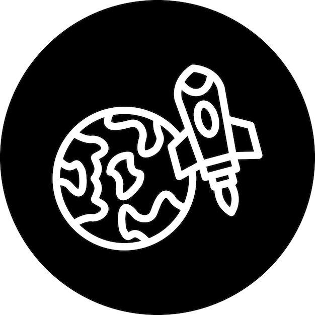 Estilo del icono del cohete tierra