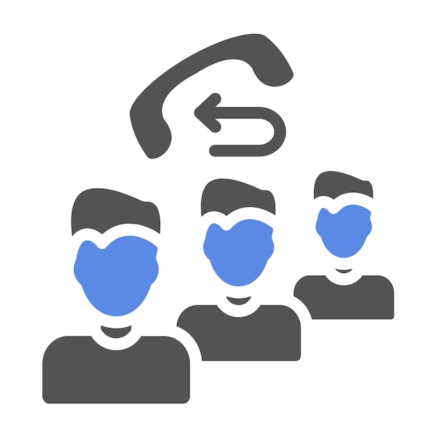 Estilo del icono de la cola de devolución de llamadas de diseño vectorial