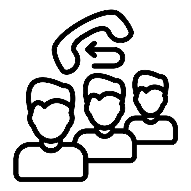 Estilo del icono de la cola de devolución de llamadas de diseño vectorial
