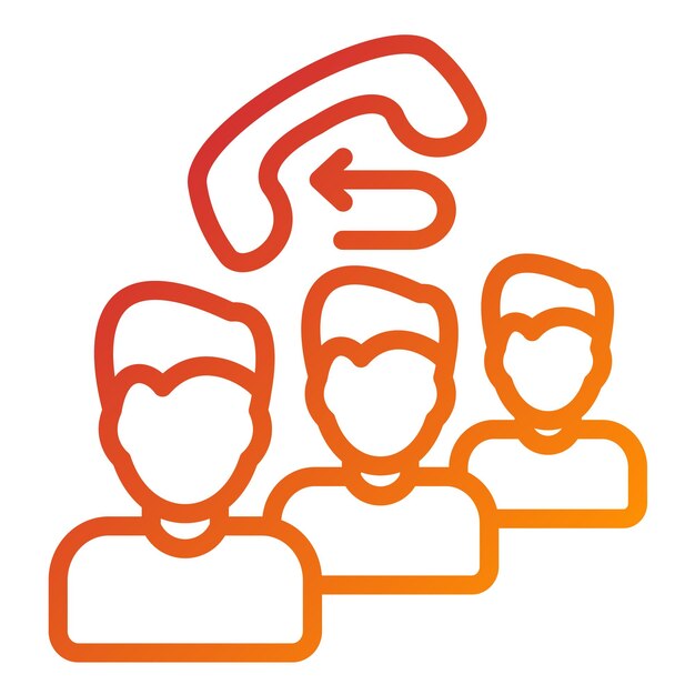 Estilo del icono de la cola de devolución de llamadas de diseño vectorial