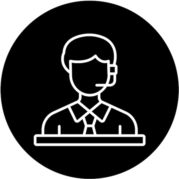 Estilo del icono del comentarista de diseño vectorial