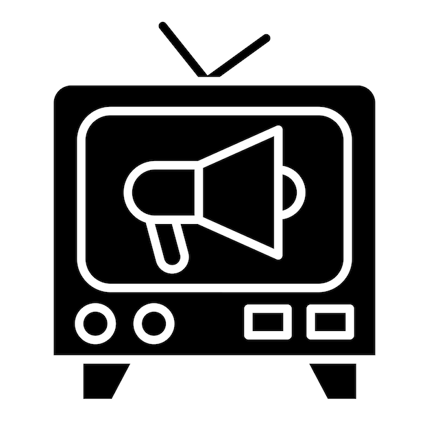 Estilo de icono comercial de diseño vectorial de TV