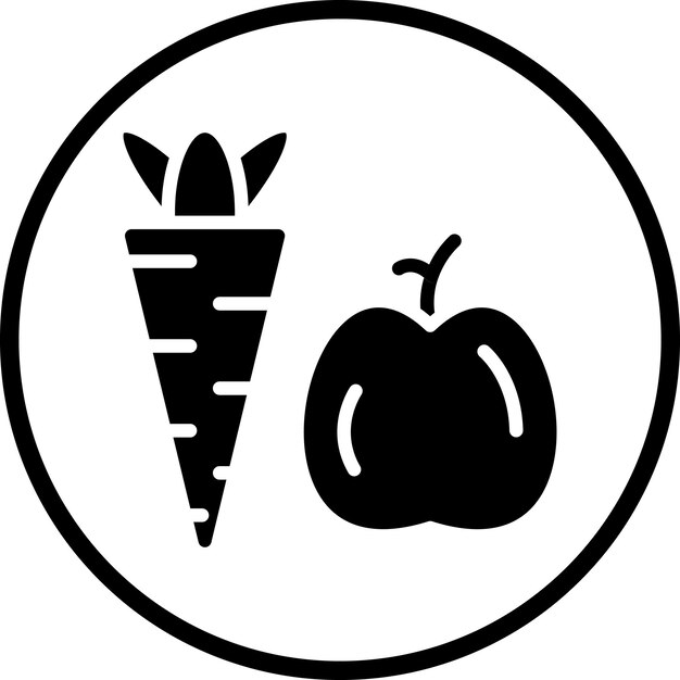 Estilo del icono de la comida saludable