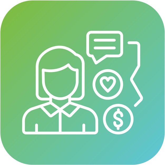 Estilo del icono de la comisión de diseño vectorial