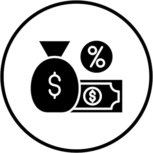 Estilo del icono de la comisión de diseño vectorial