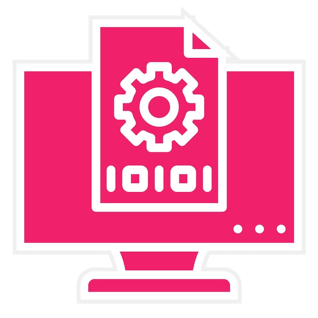 Estilo del icono del compilador de código de diseño vectorial