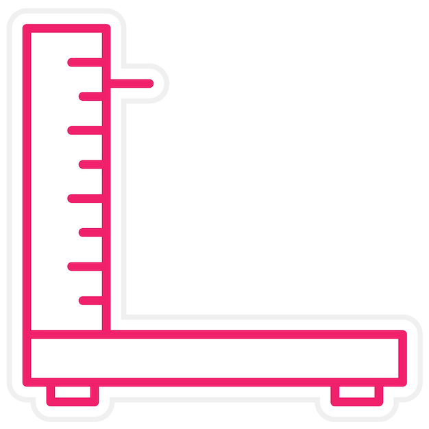 Estilo del icono de comprobación de la altura del diseño vectorial