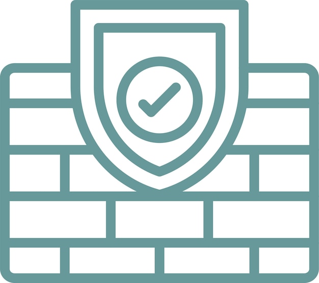 Estilo del icono de comprobación del cortafuegos de diseño vectorial