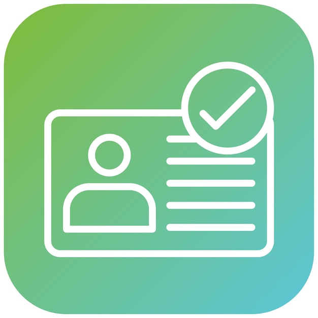 Estilo del icono de comprobación de identidad del diseño vectorial