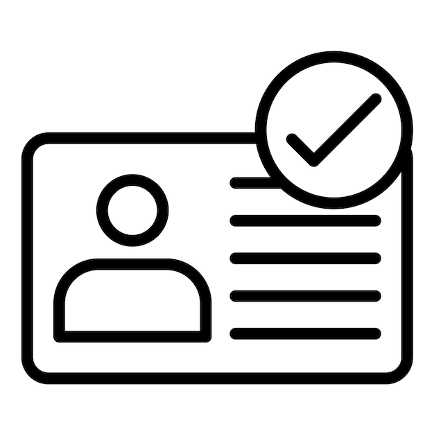 Estilo del icono de comprobación de identidad del diseño vectorial