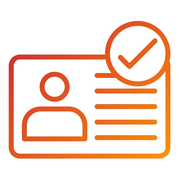Estilo del icono de comprobación de identidad del diseño vectorial