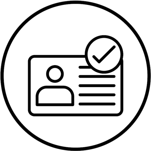 Estilo del icono de comprobación de identidad del diseño vectorial
