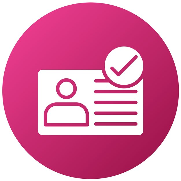 Estilo del icono de comprobación de identidad del diseño vectorial