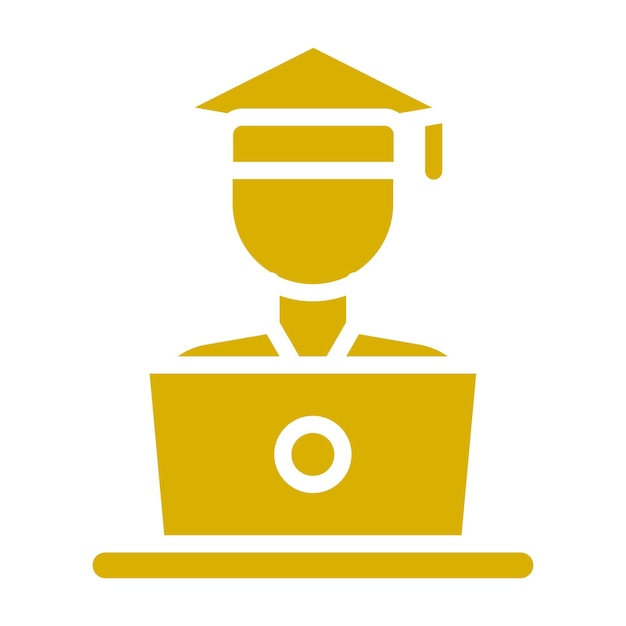Estilo del icono de la computadora portátil del estudiante de diseño vectorial