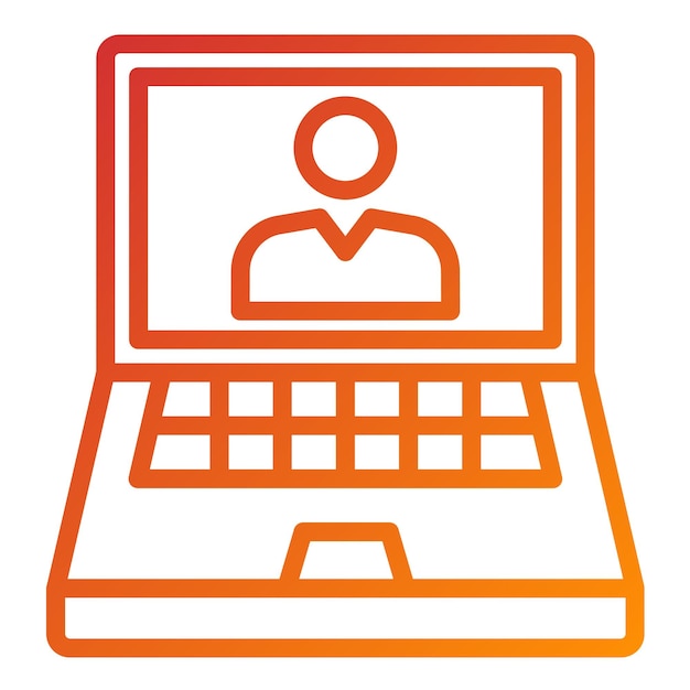 Estilo del icono de la computadora portátil del maestro de diseño vectorial