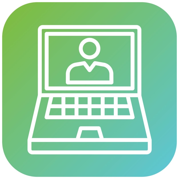 Estilo del icono de la computadora portátil del maestro de diseño vectorial