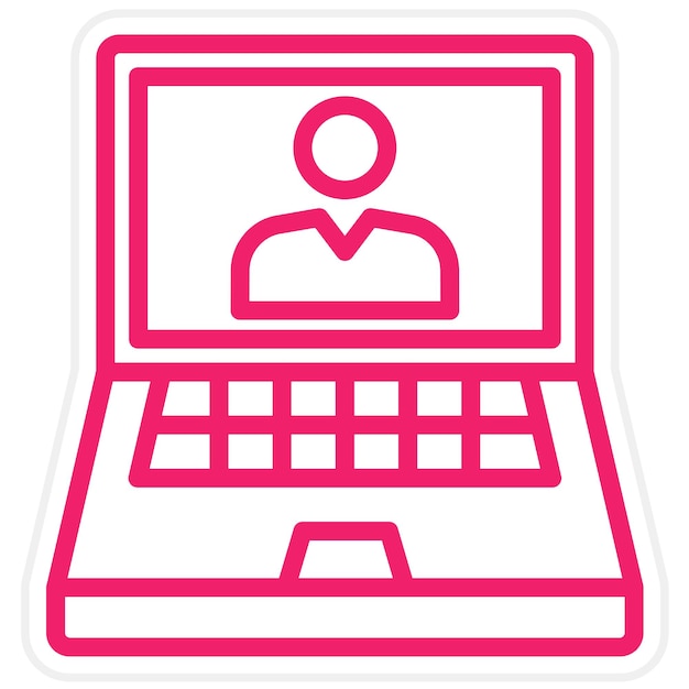 Estilo del icono de la computadora portátil del maestro de diseño vectorial