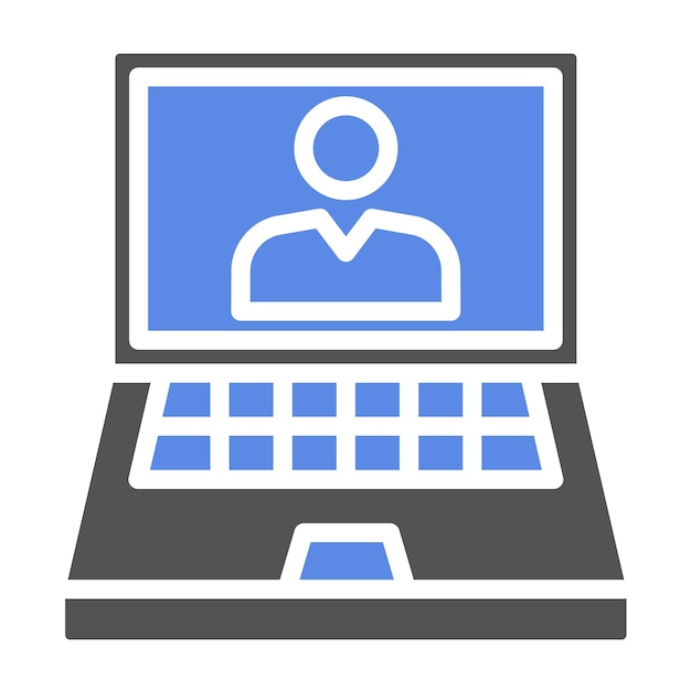 Estilo del icono de la computadora portátil del maestro de diseño vectorial