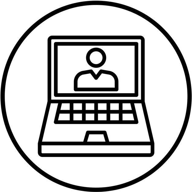 Estilo del icono de la computadora portátil del maestro de diseño vectorial