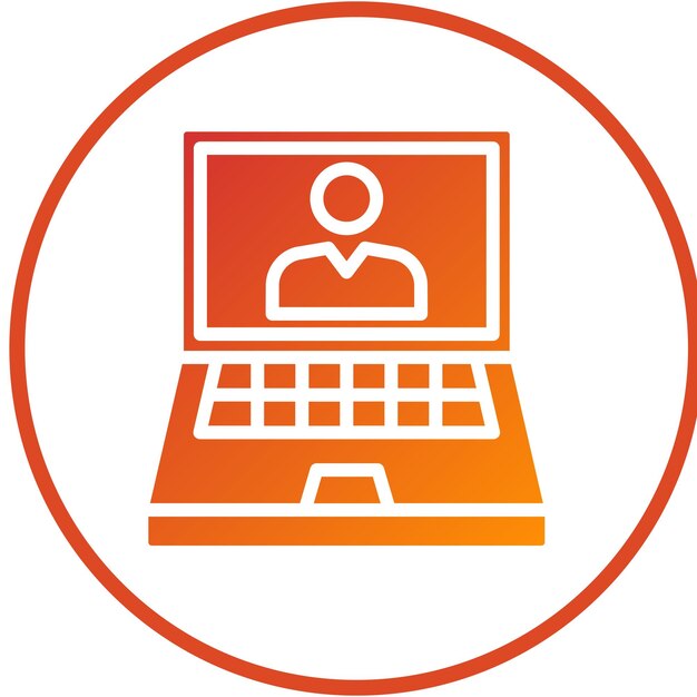 Estilo del icono de la computadora portátil del maestro de diseño vectorial