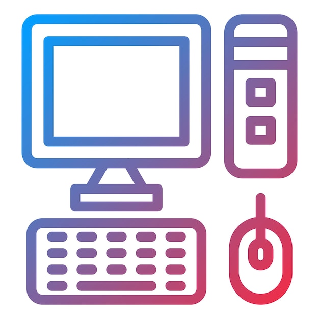 Vector estilo del icono de la computadora