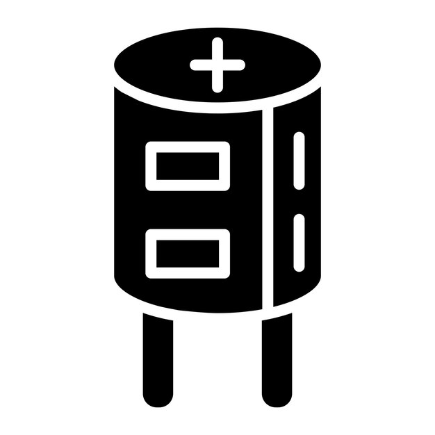 Vector estilo del icono del condensador