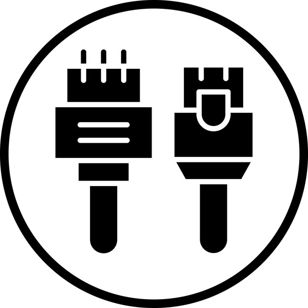 Estilo del icono del conector de cable de diseño vectorial
