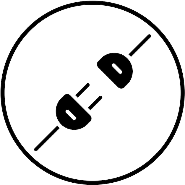 Estilo del icono del conector de energía de diseño vectorial