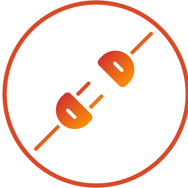 Estilo del icono del conector de energía de diseño vectorial