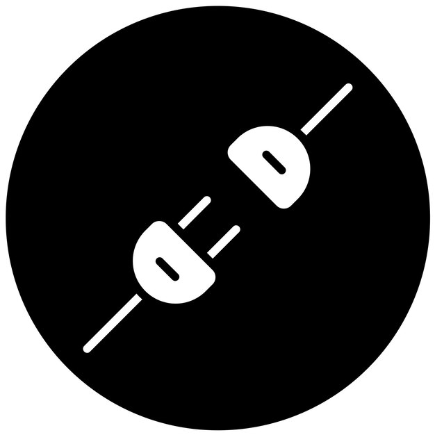 Estilo del icono del conector de energía de diseño vectorial