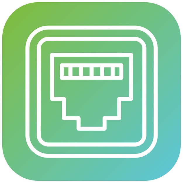 Estilo del icono del conector Ethernet de diseño vectorial