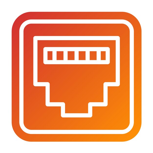Estilo del icono del conector Ethernet de diseño vectorial