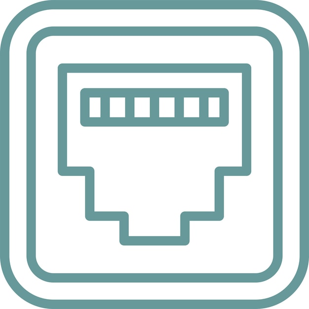 Estilo del icono del conector Ethernet de diseño vectorial
