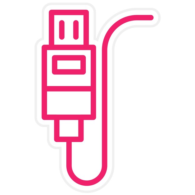 Estilo del icono del conector de salida de diseño vectorial