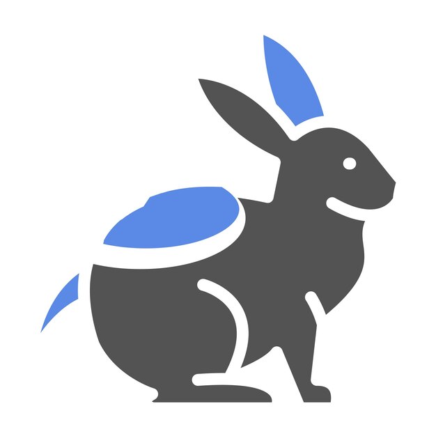 Estilo de icono de conejo de diseño vectorial