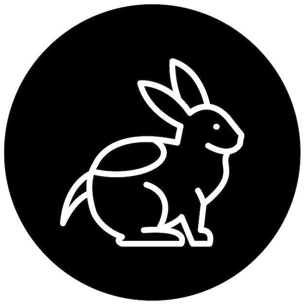 Estilo de icono de conejo de diseño vectorial