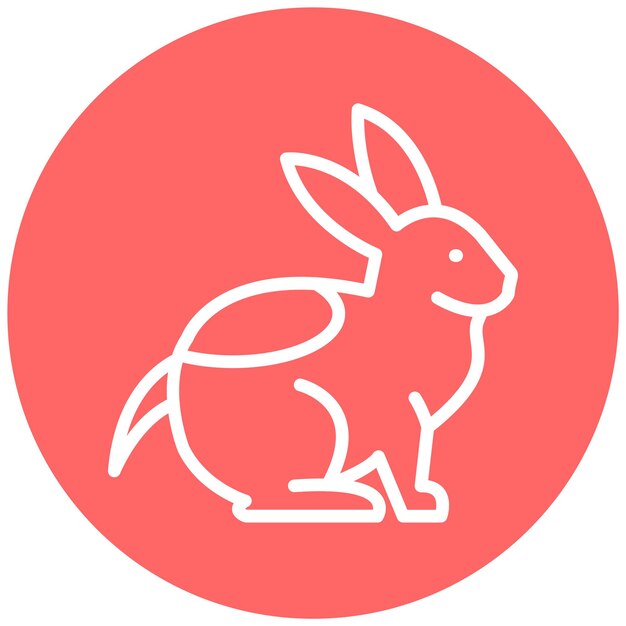 Estilo de icono de conejo de diseño vectorial