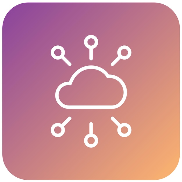 Estilo del icono de conexión a la nube de diseño vectorial