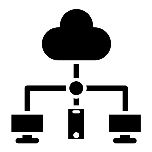 Estilo del icono de conexión a la nube de diseño vectorial