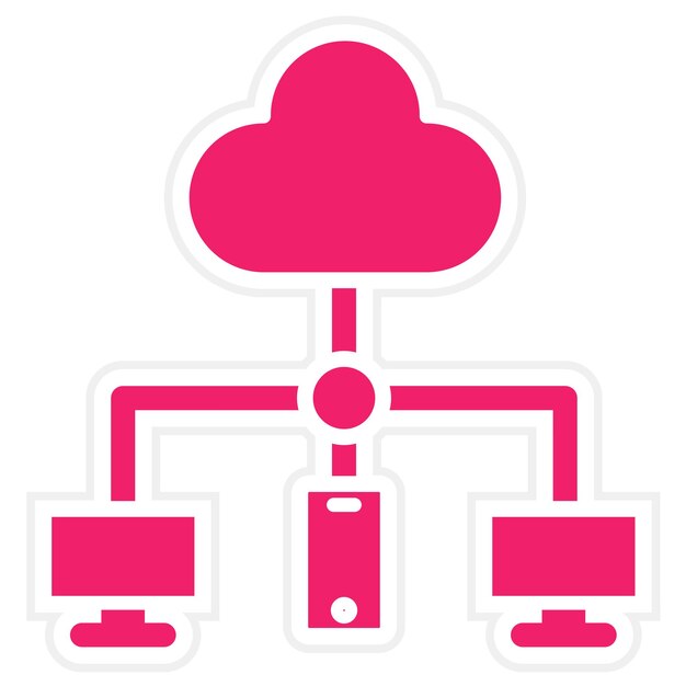 Estilo del icono de conexión a la nube de diseño vectorial
