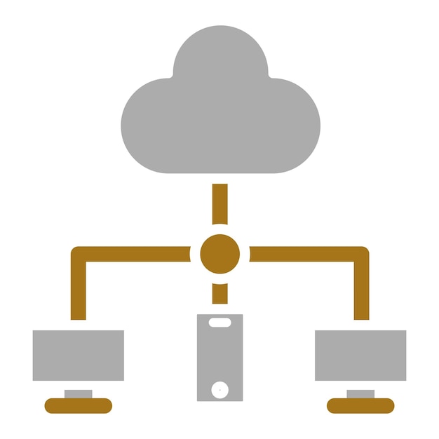 Estilo del icono de conexión a la nube de diseño vectorial