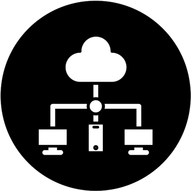 Estilo del icono de conexión a la nube de diseño vectorial