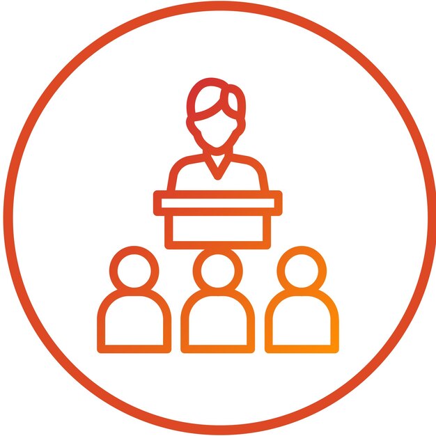 Estilo del icono de la conferencia de diseño vectorial