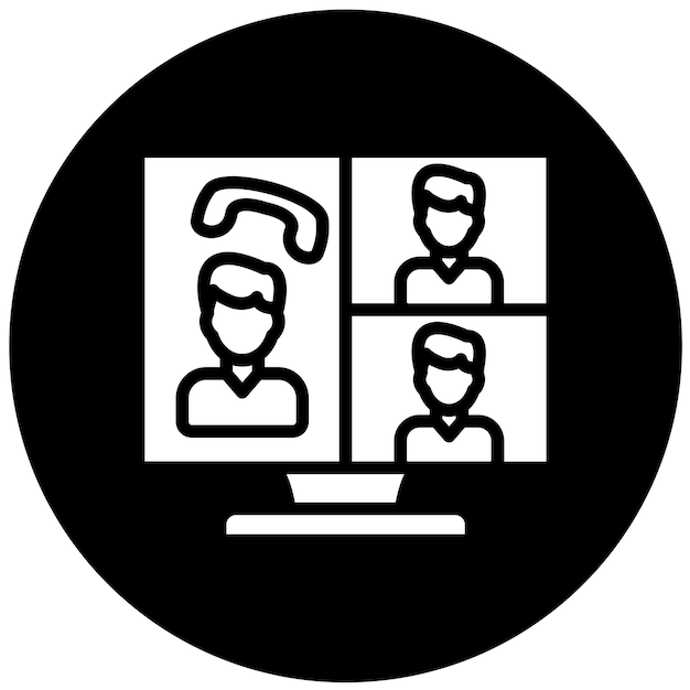 Estilo del icono de la conferencia de llamadas de diseño vectorial